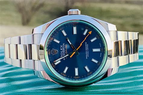 rolex milgauss blue dial replica|rolex milgauss 116400gv z blue.